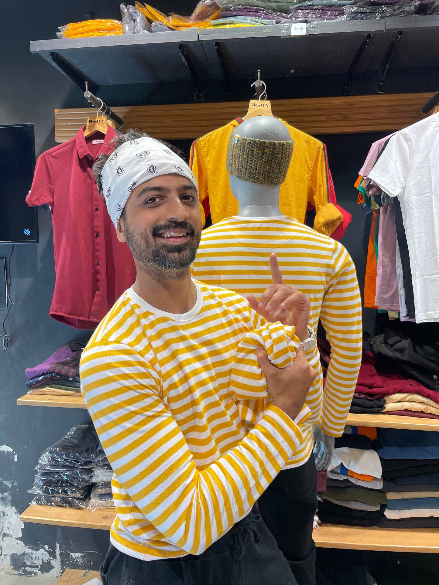 Yellow / White Striped Tshirt