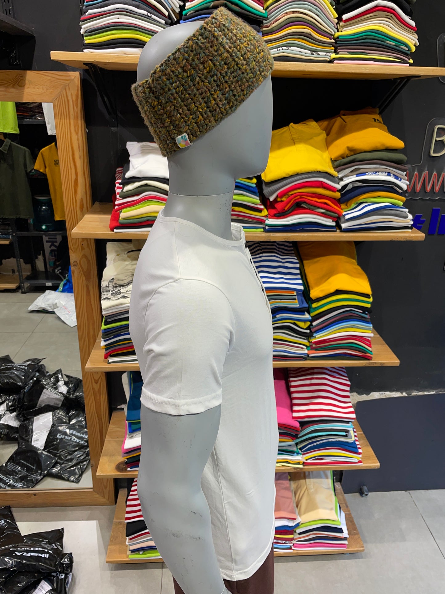 White 5 Button Henley