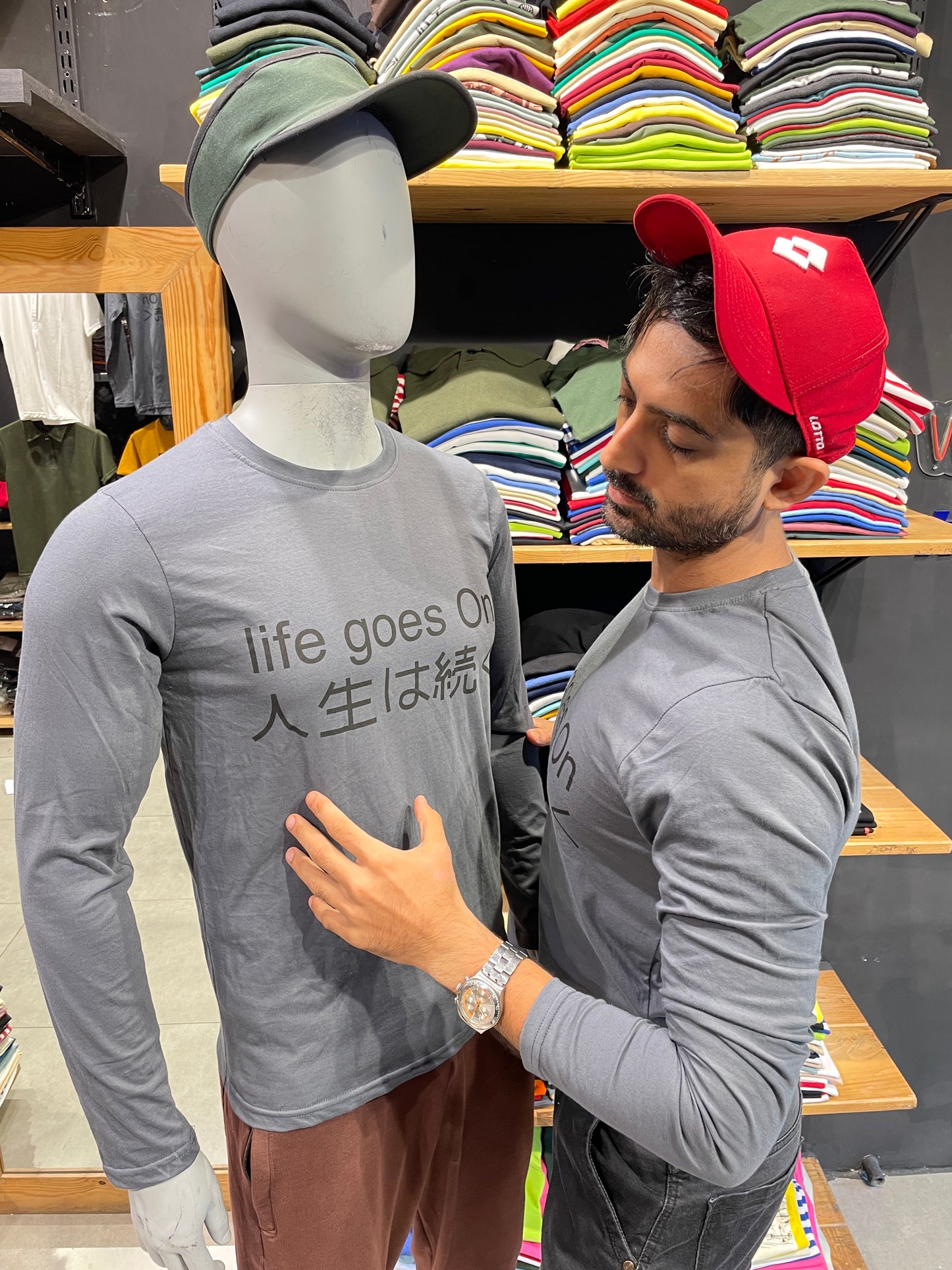 Steel Grey "Life Goes on" Printed Tee