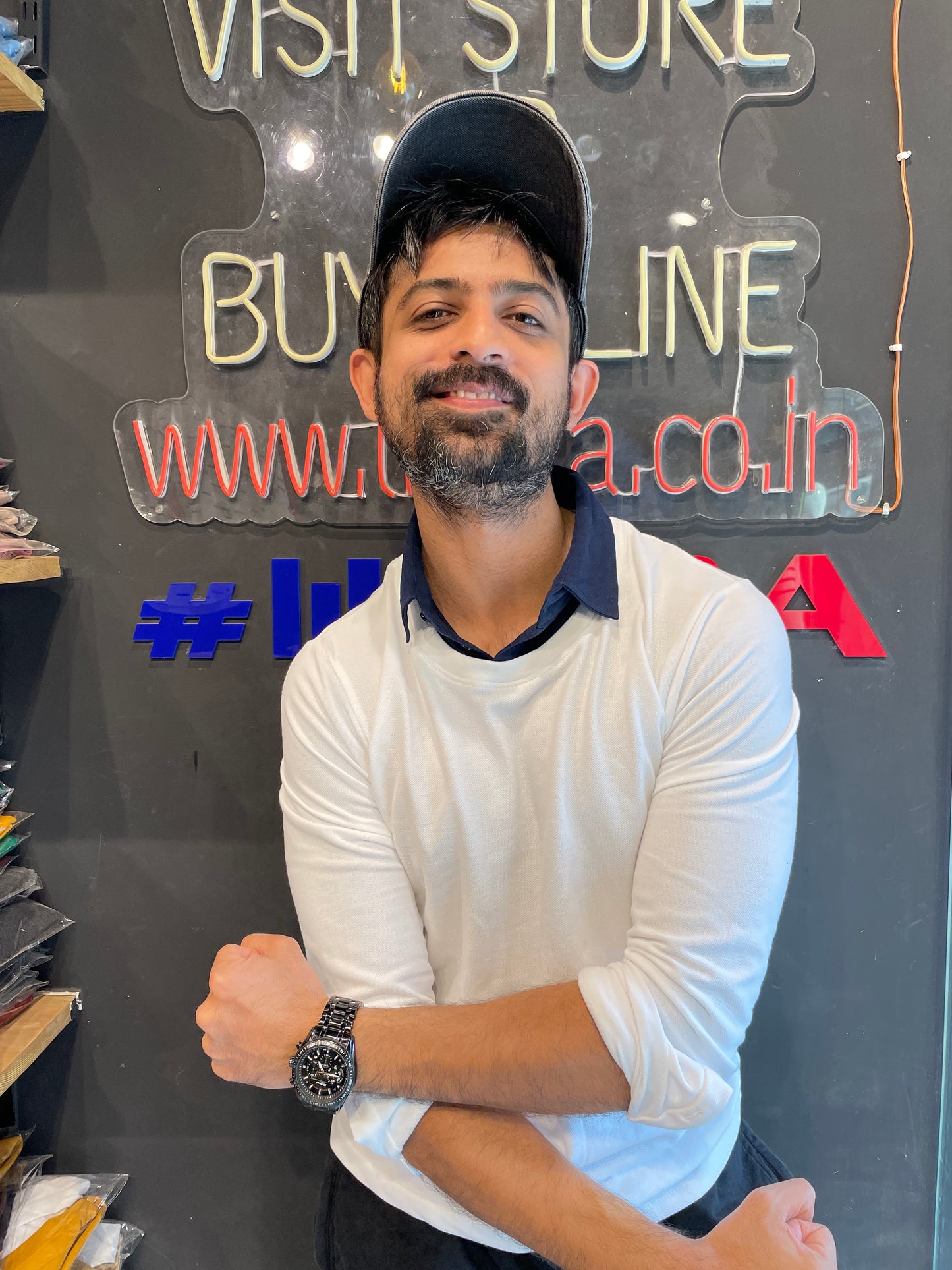 White Pull Over Type Collar Tee