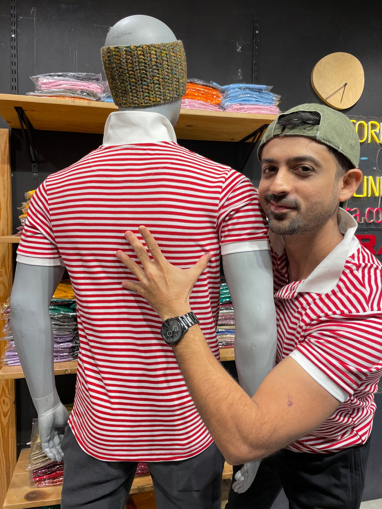 Red / White Stripes Polo