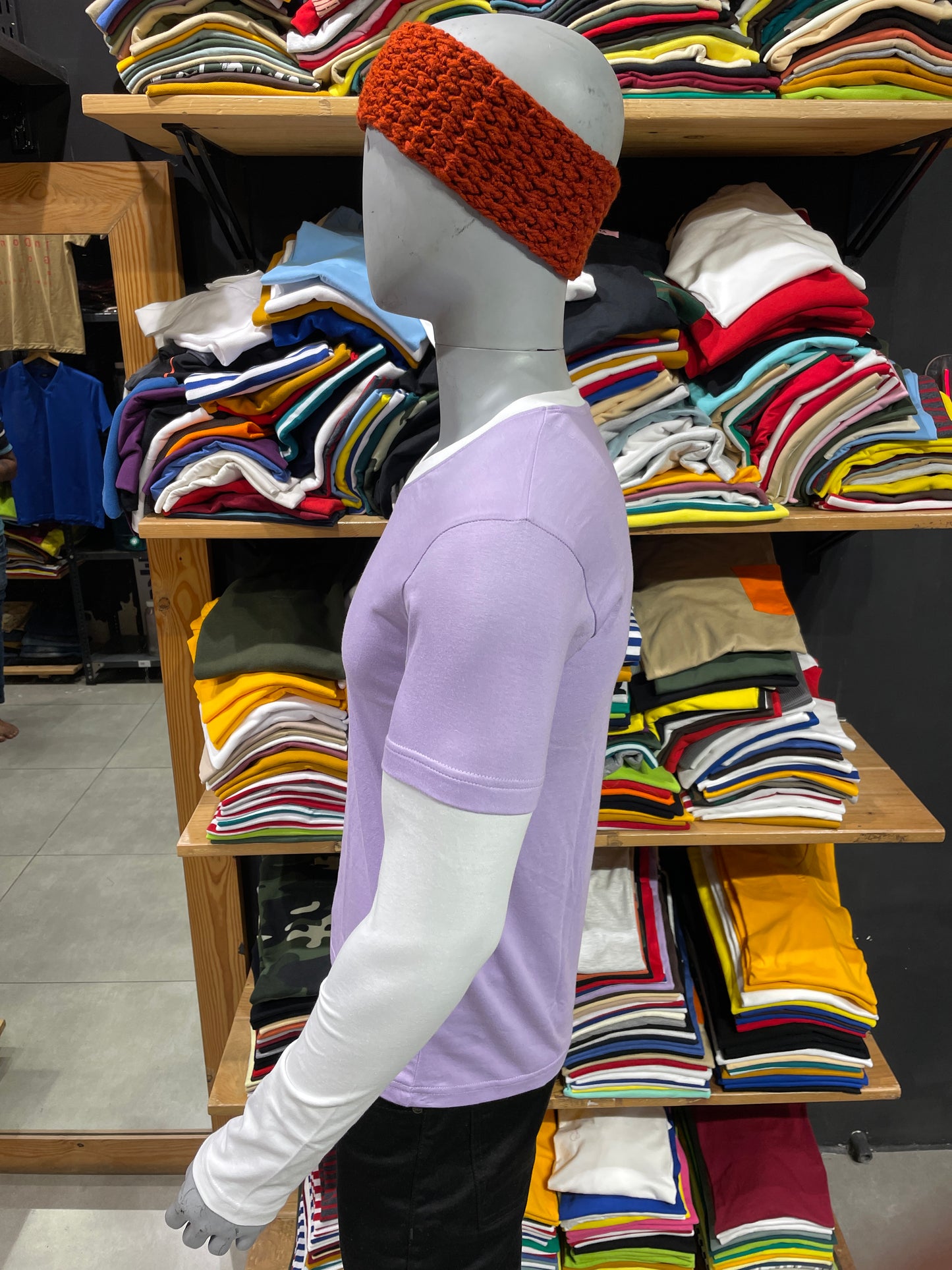 Light Purple V Neck Doctor Sleeves Tshirt