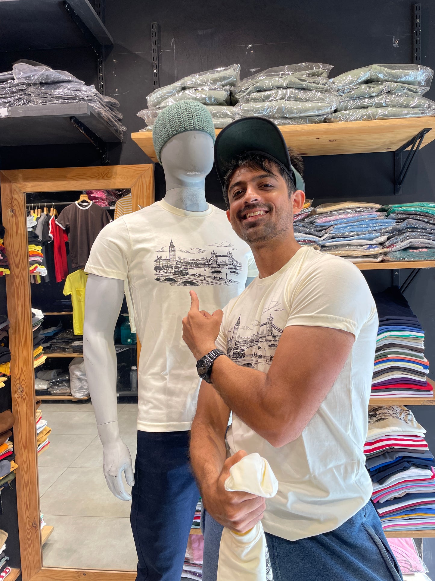 Antique White Printed Tee