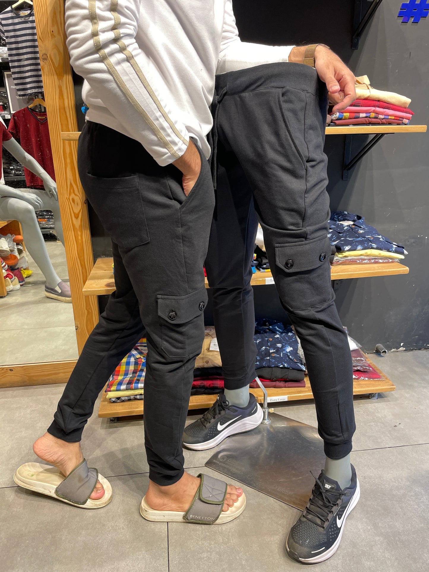 Black Cargo Style Joggers