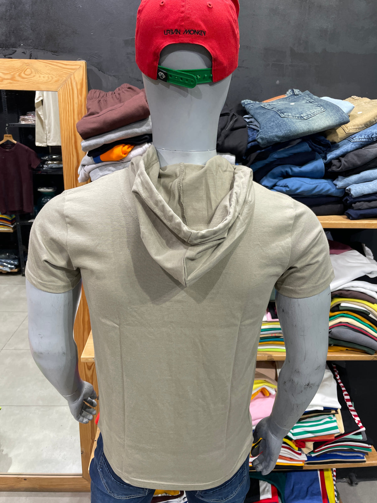 Timber Wolf Hooded Tee with Drawstrings