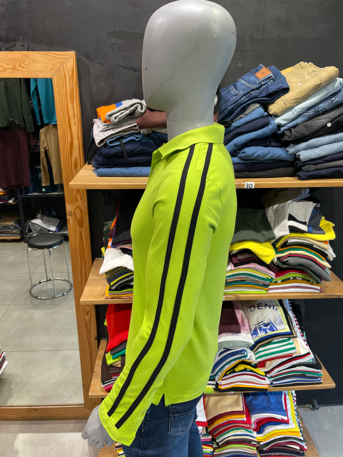 Apple Green Polo Tshirt with Double Piping