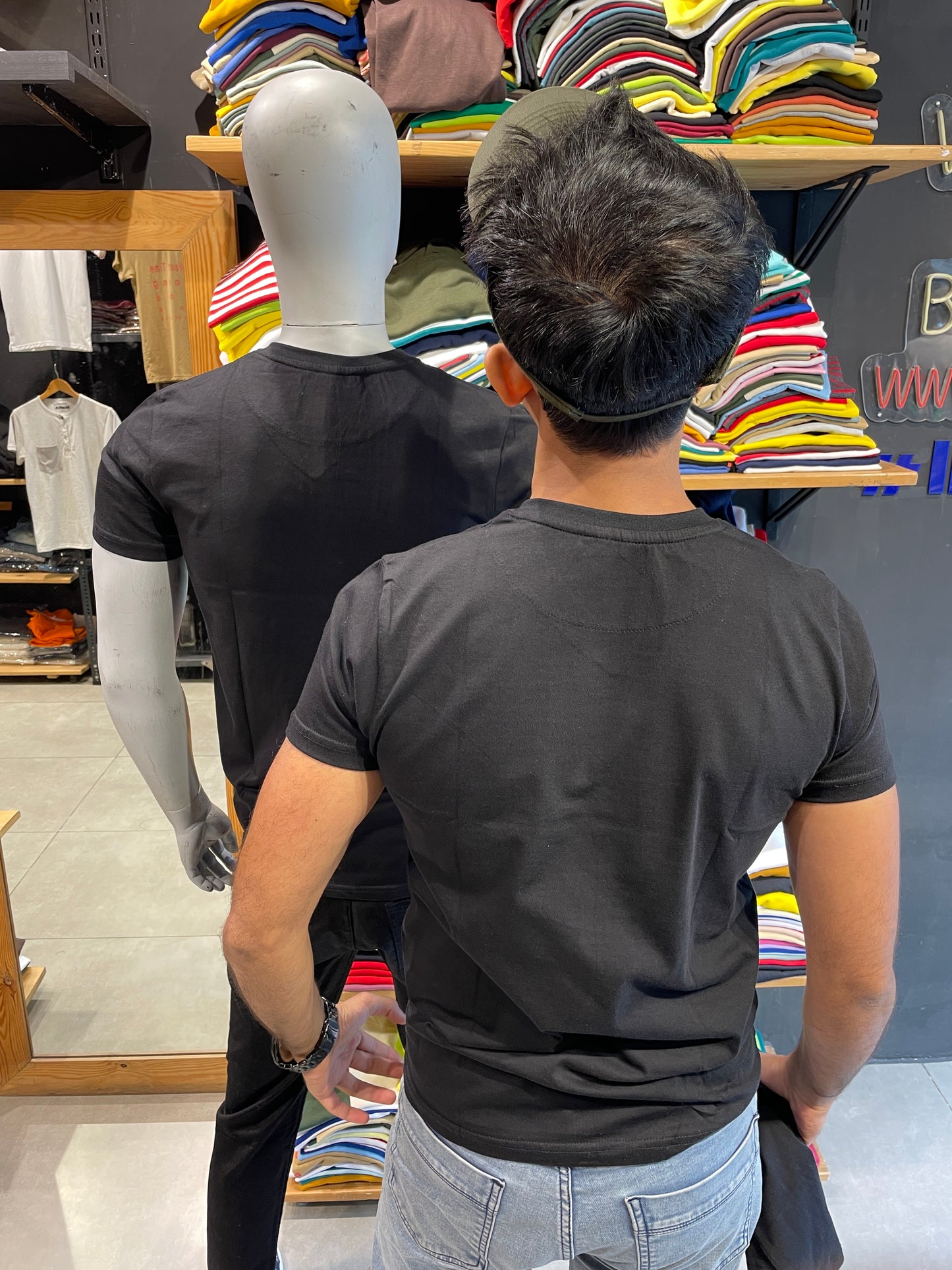 Black V Neck Basic Tshirt