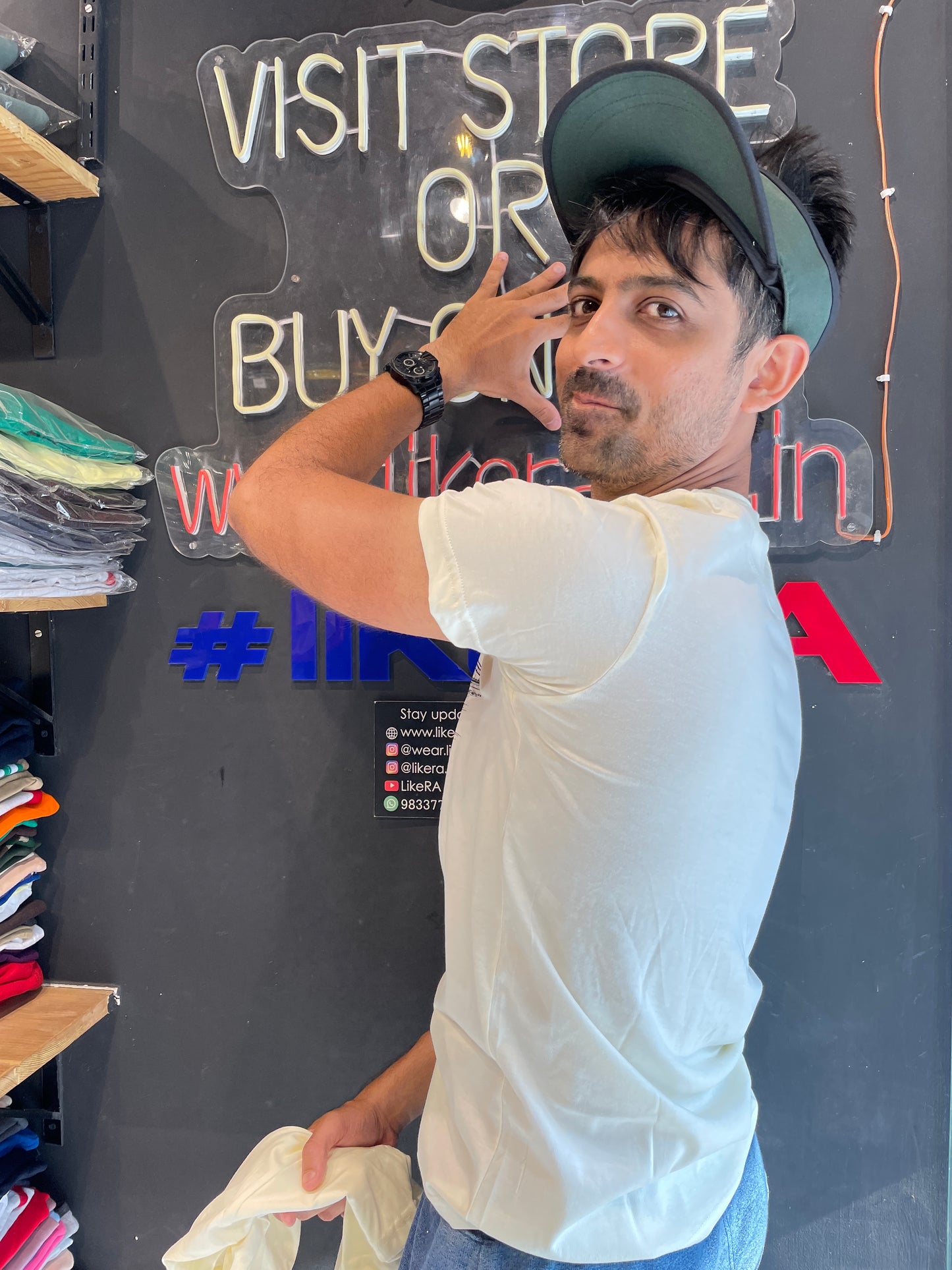 Antique White Printed Tee