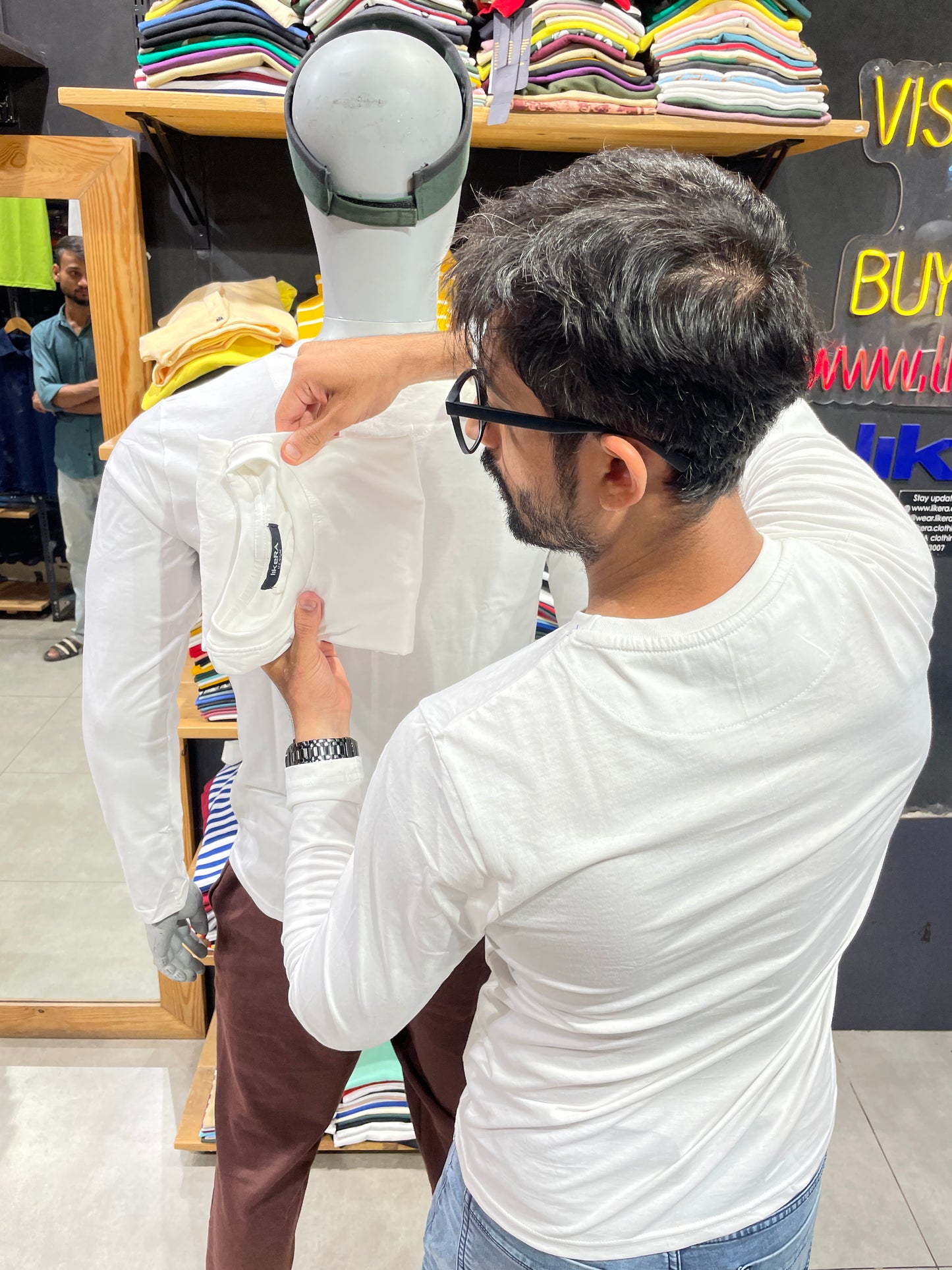 White Basic Cotton Full Sleeves Tshirt
