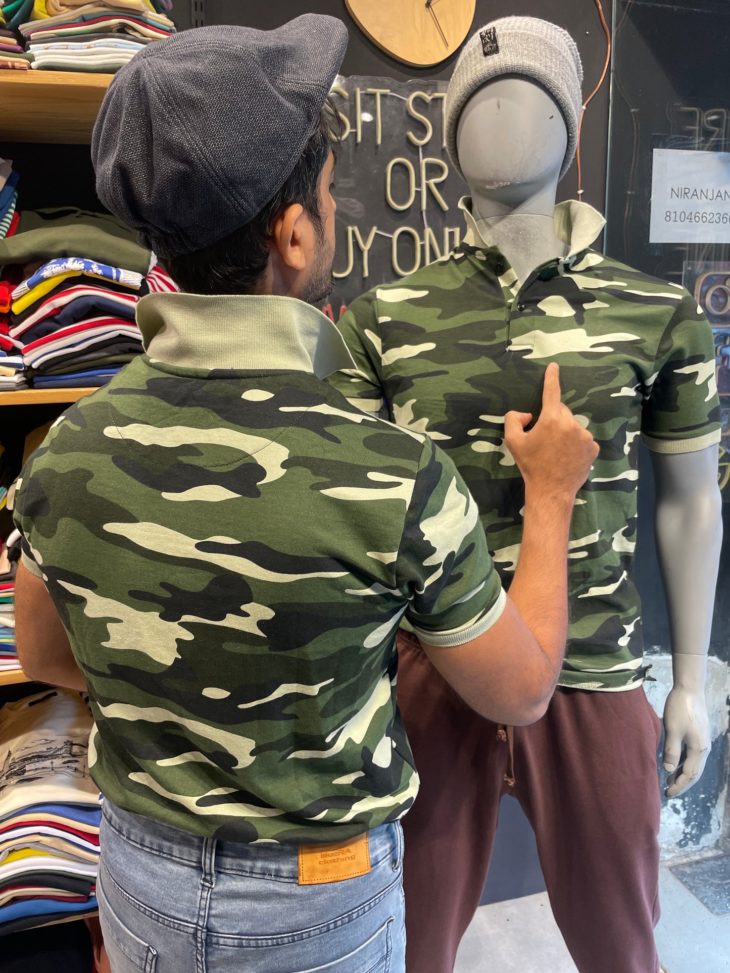 Army Print Polo Tshirt
