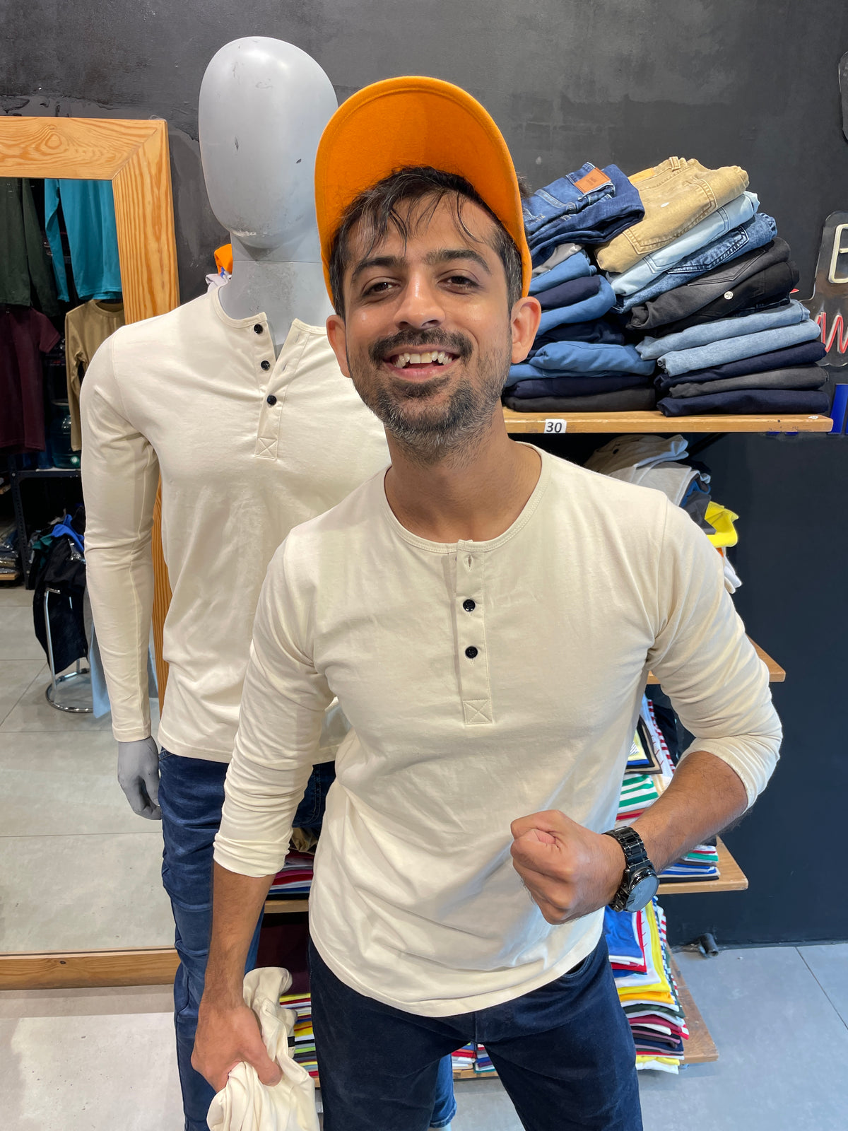 Sand Full Sleeves Henley