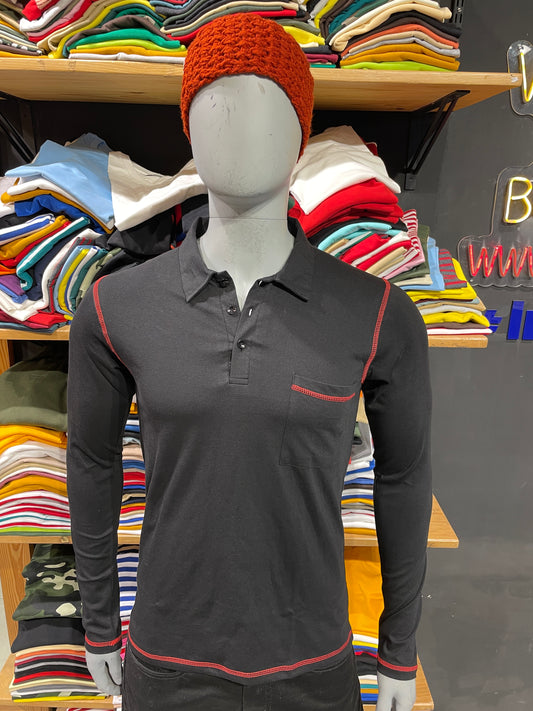 Black Tshirt with Red Threads
