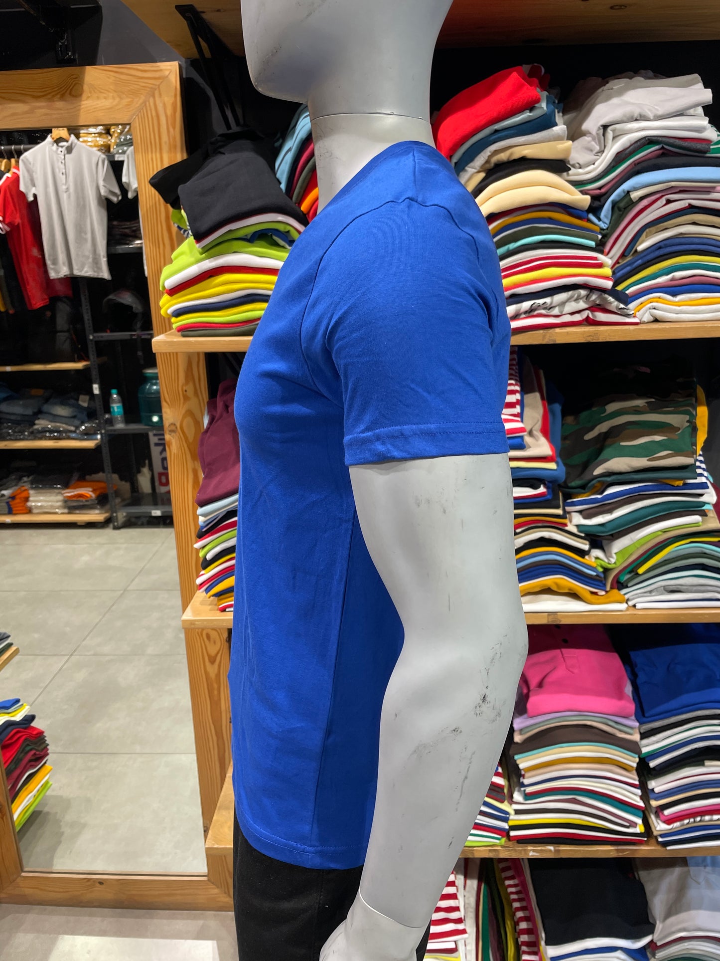 Royal Blue V Neck Basic Tshirt