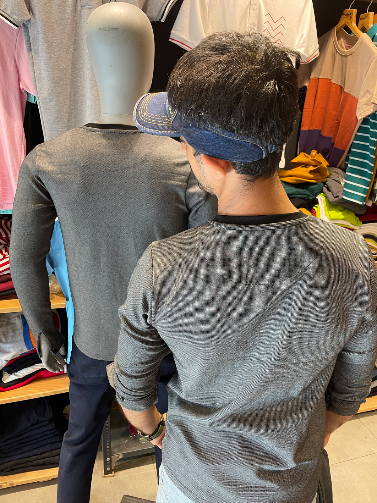 Black Textured Pocket Tshirt