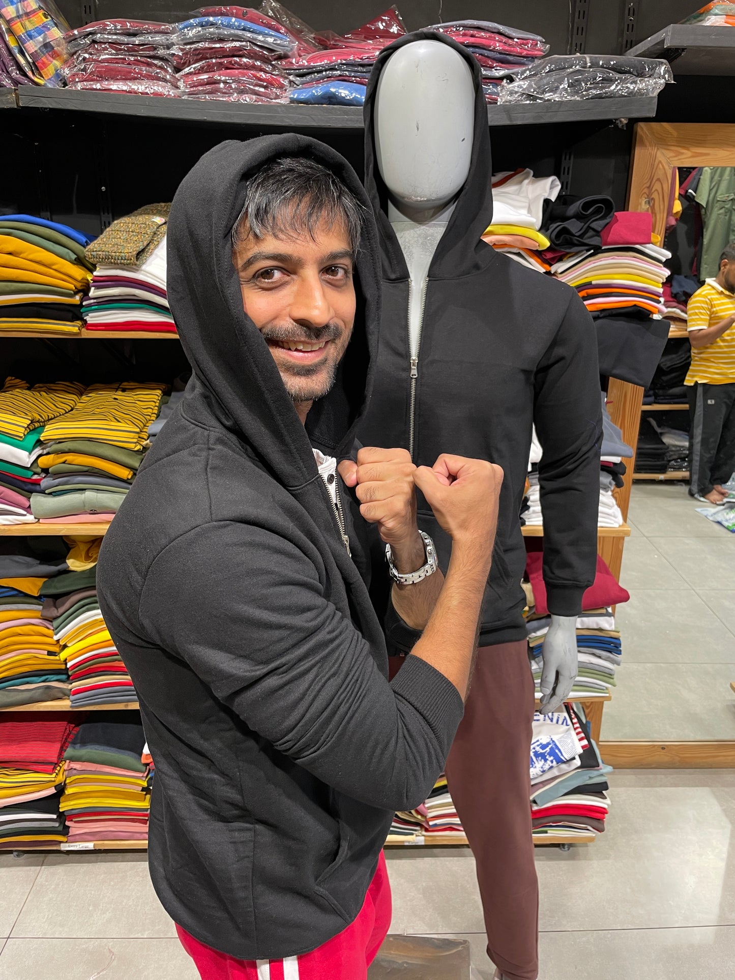 Black Fleece Hooded Jacket