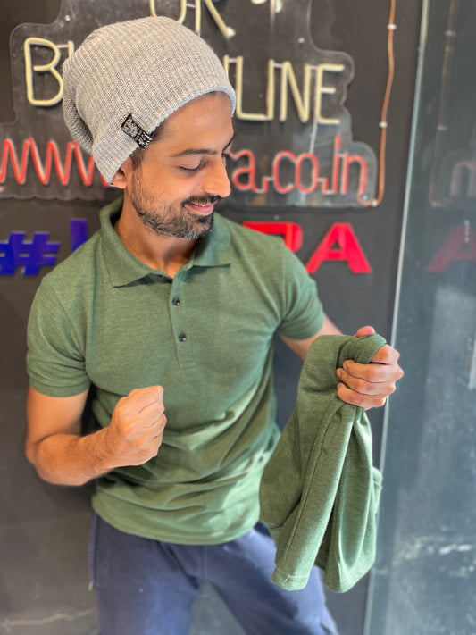Green Melange Polo Tshirt