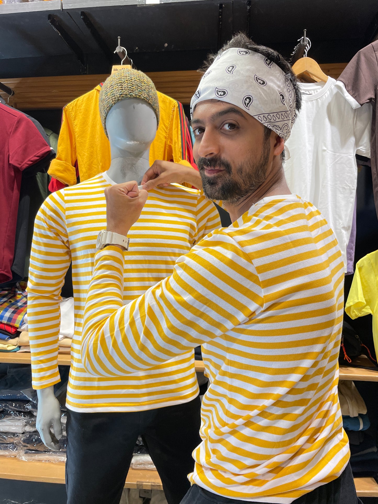 Yellow / White Striped Tshirt