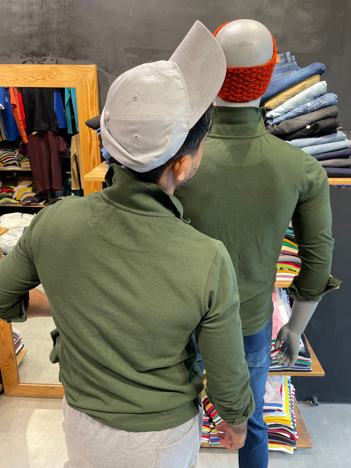 Olive Full Sleeves Polo Tshirt