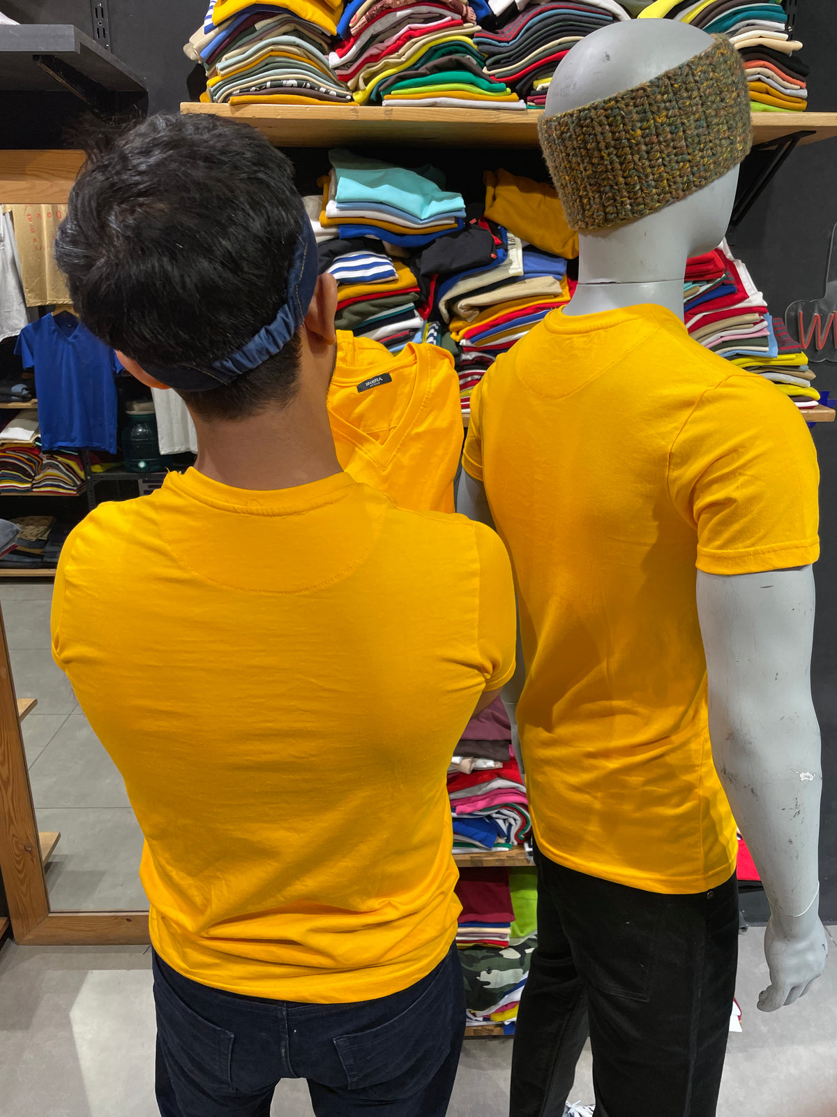 Gold V Neck Basic Tshirt