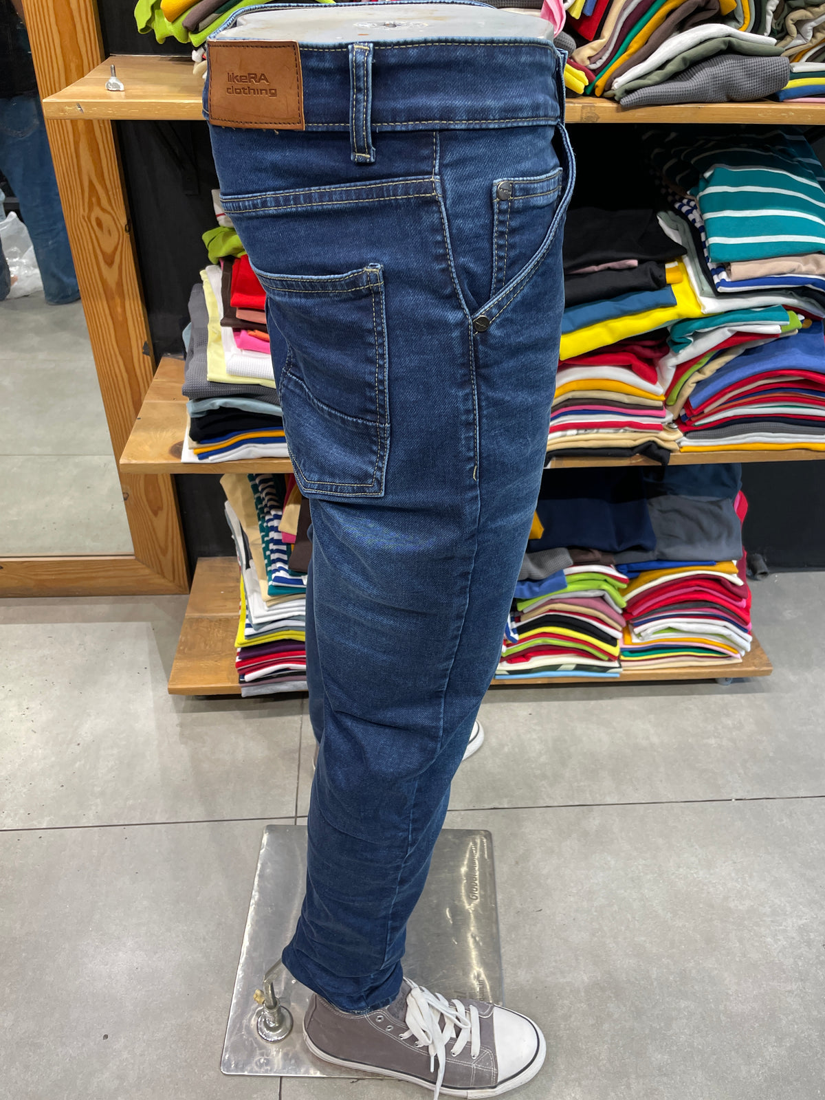 Dark Blue Cross Pocket Jeans