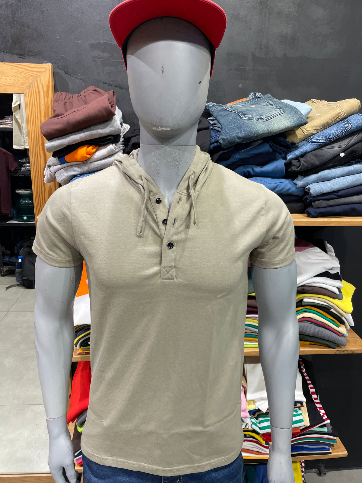 Timber Wolf Hooded Tee with Drawstrings