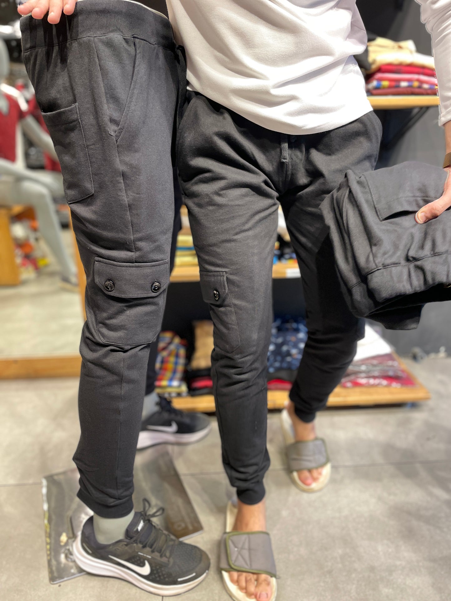 Black Cargo Style Joggers