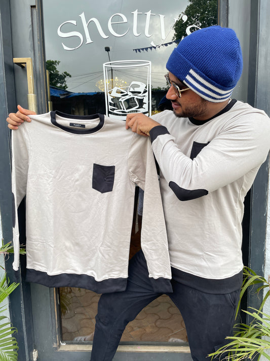 Light Grey Sweatshirt with Elbow Patch