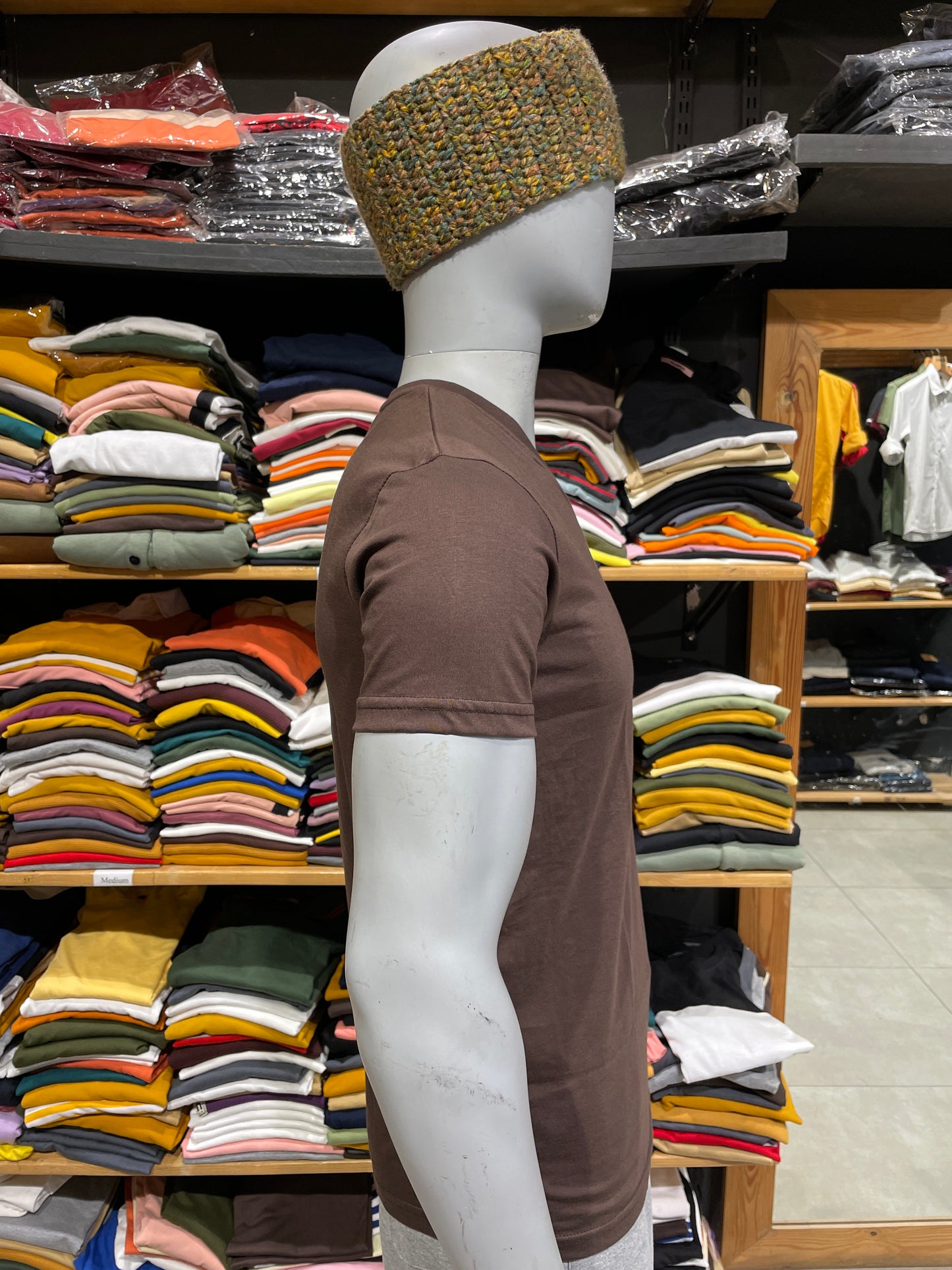 Brown V Neck Basic Tshirt