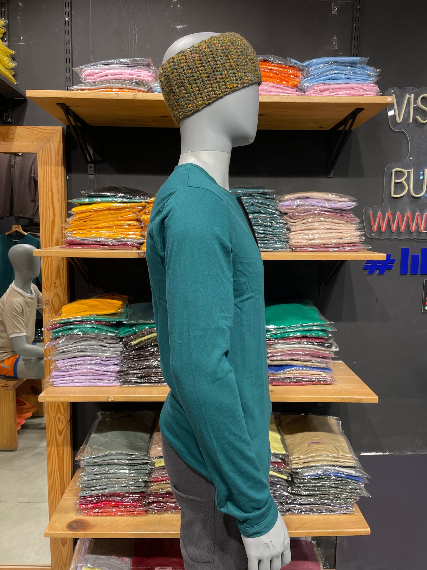 Harbour Blue Henley with Black Placket