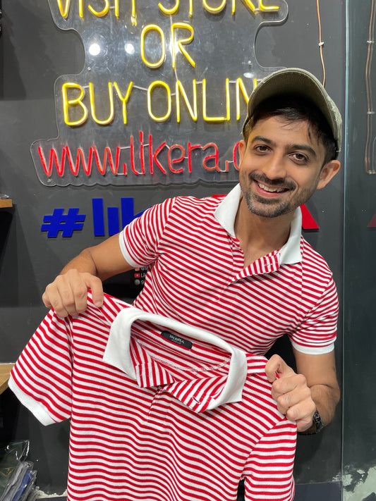 Red / White Stripes Polo