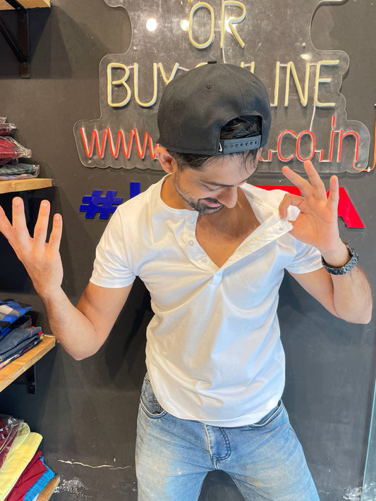 White Henley T-shirt