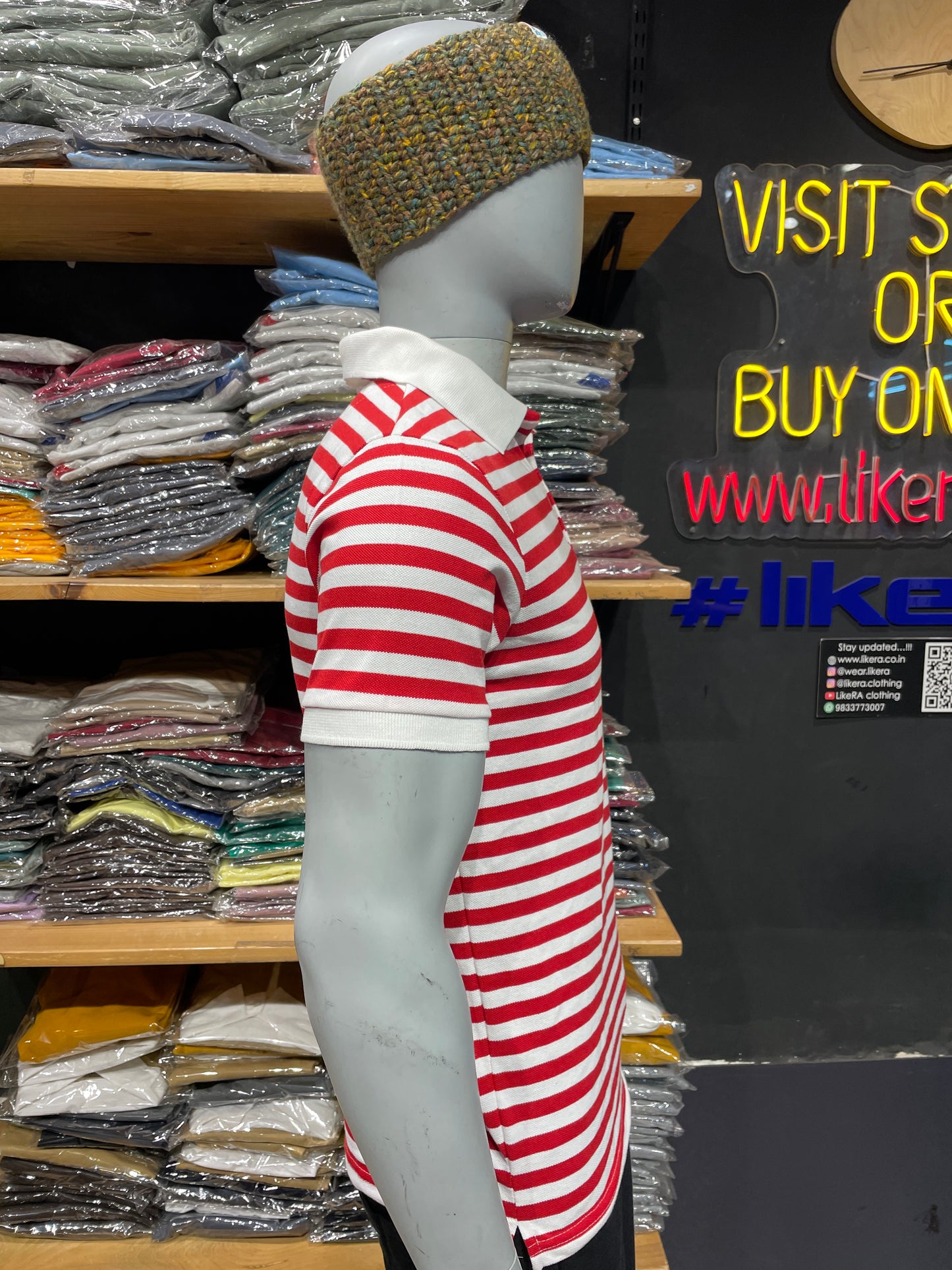Red / White Striped Polo Tshirt