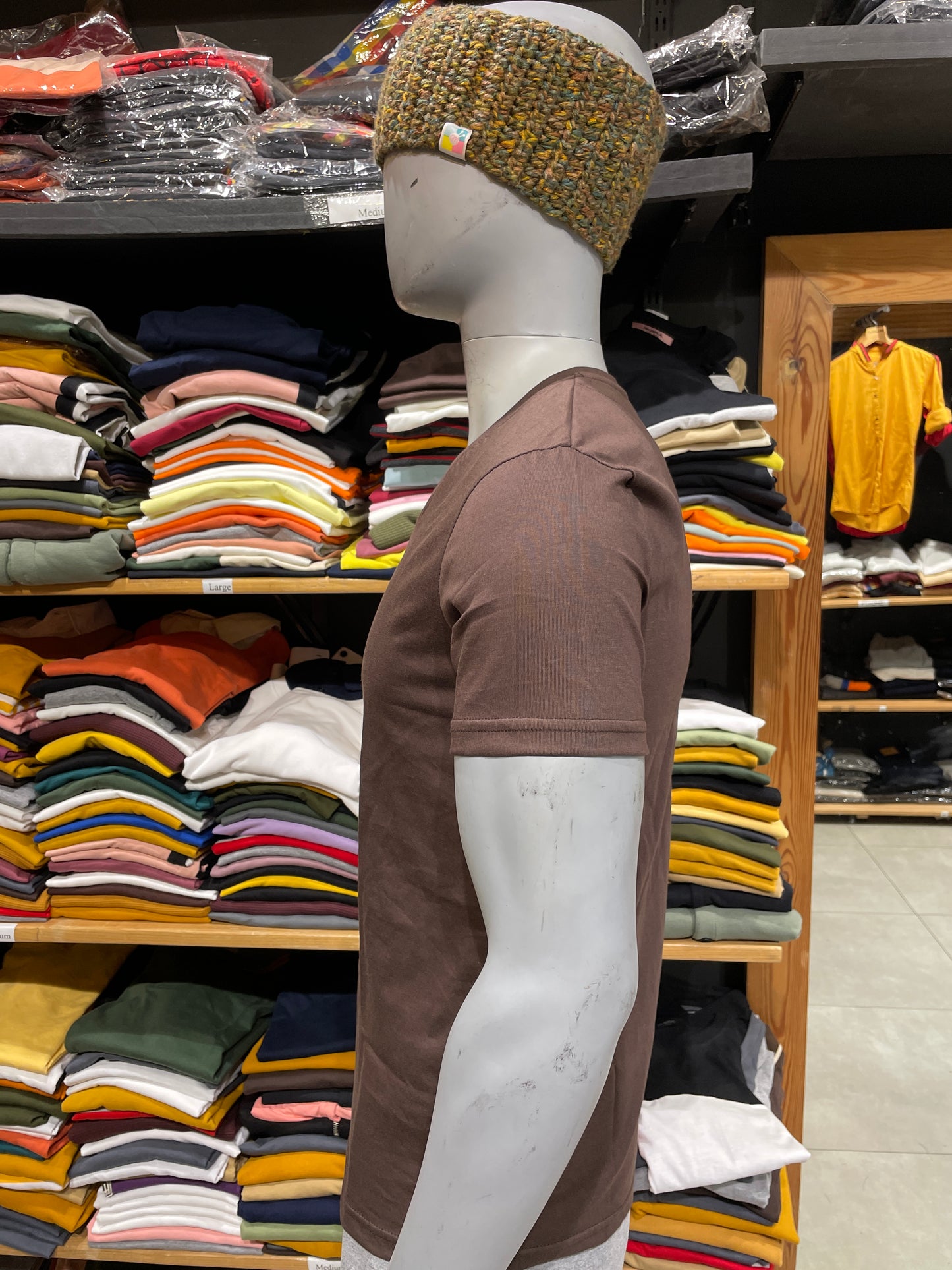 Brown V Neck Basic Tshirt