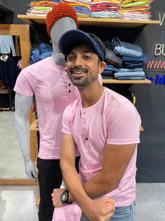 Pink Henley Tshirt