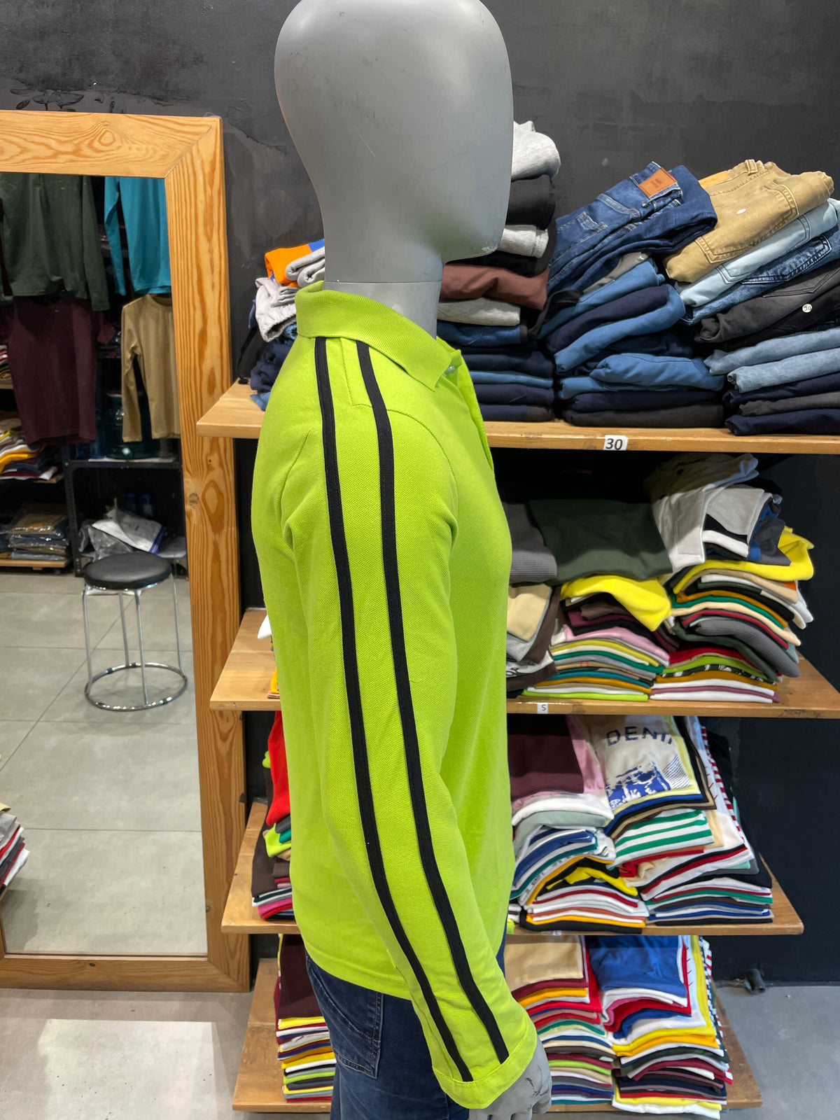 Apple Green Polo Tshirt with Double Piping