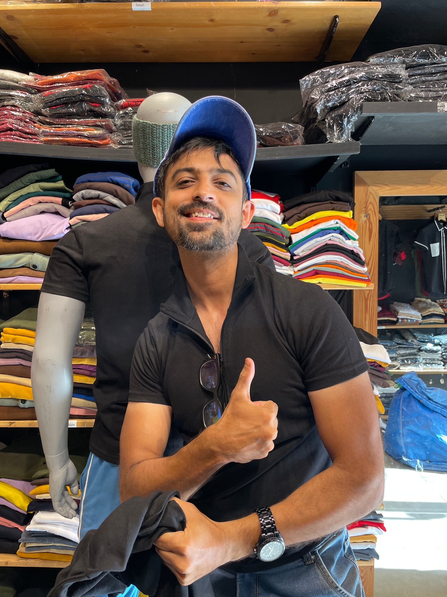 Black High Neck Collar with Zip