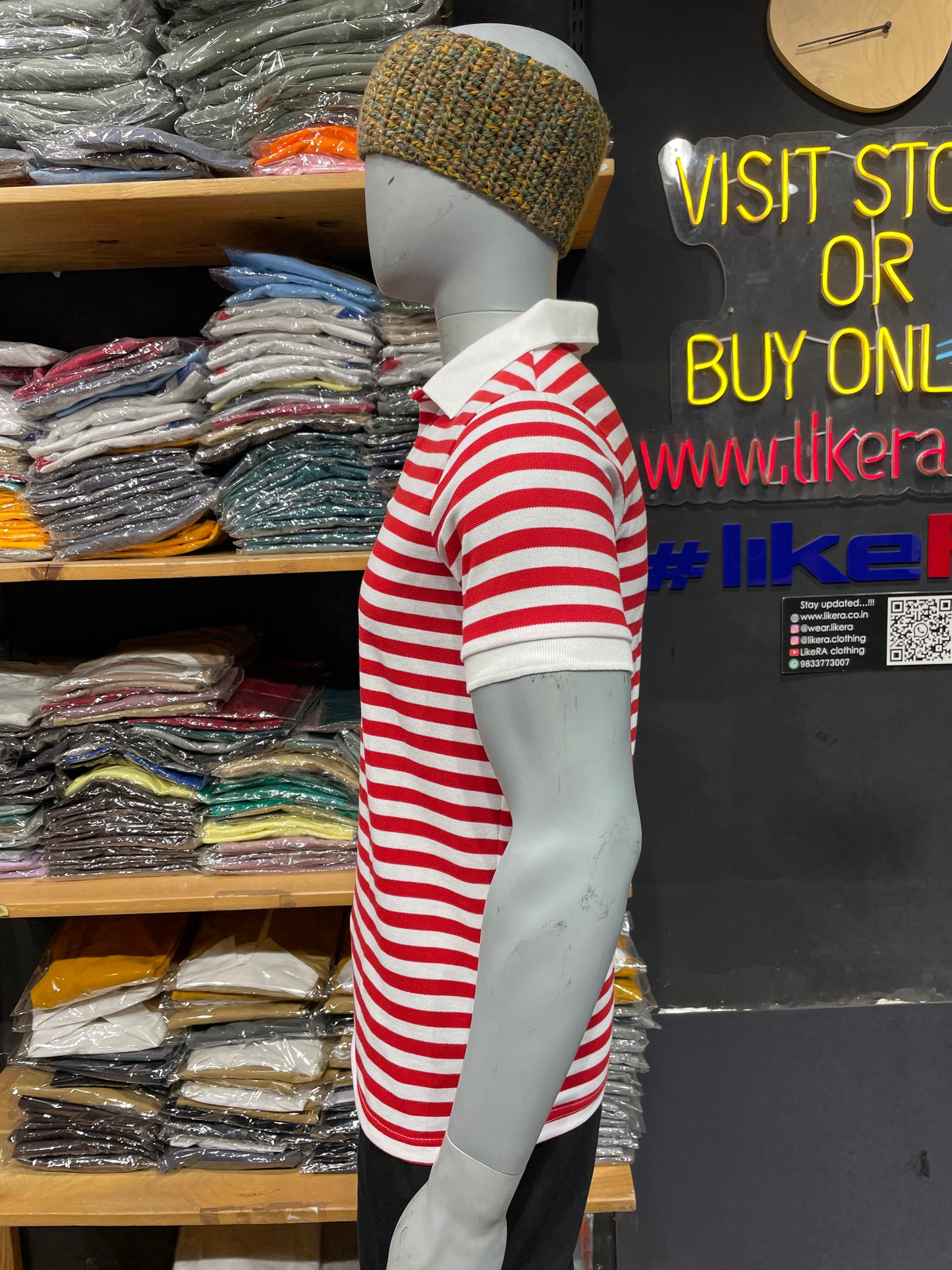 Red / White Striped Polo Tshirt