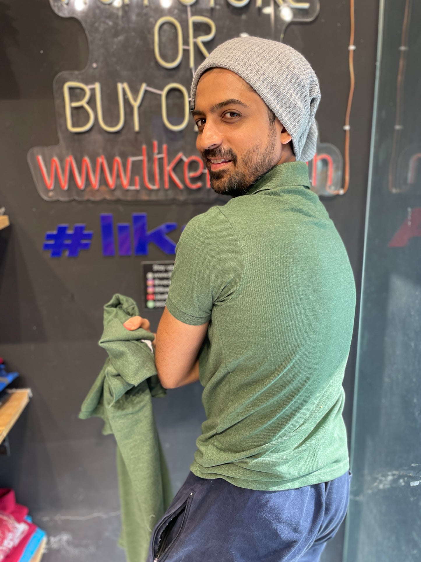 Green Melange Polo Tshirt