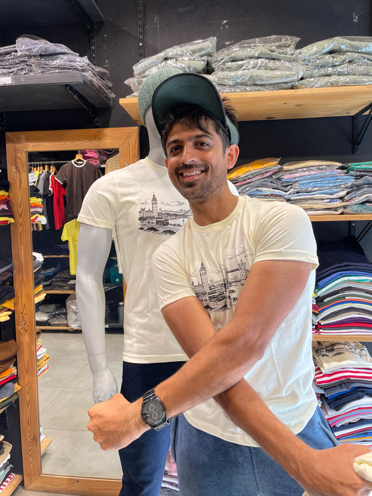 Antique White Printed Tee