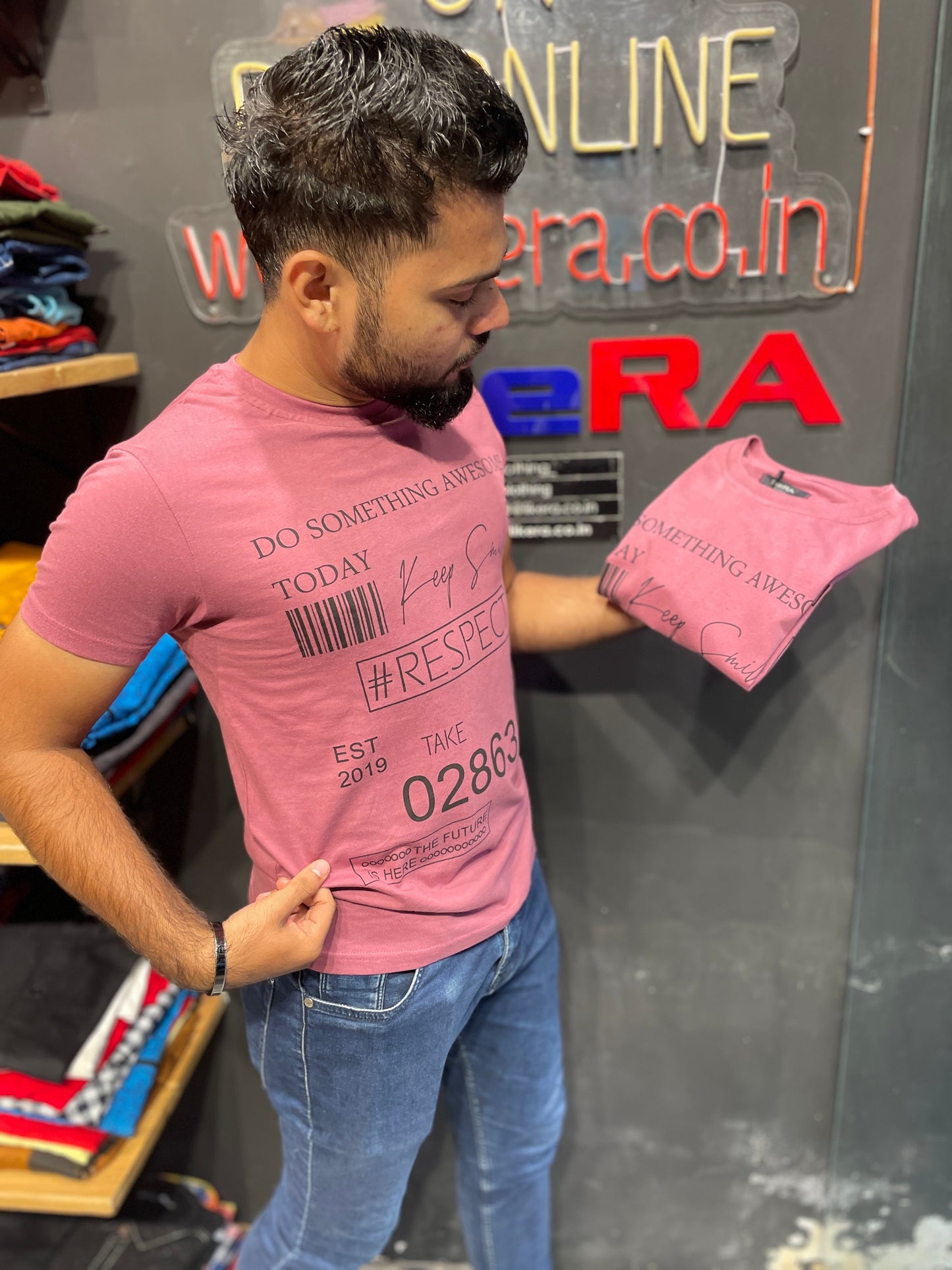 Wild Rose Round Neck Printed T-shirt