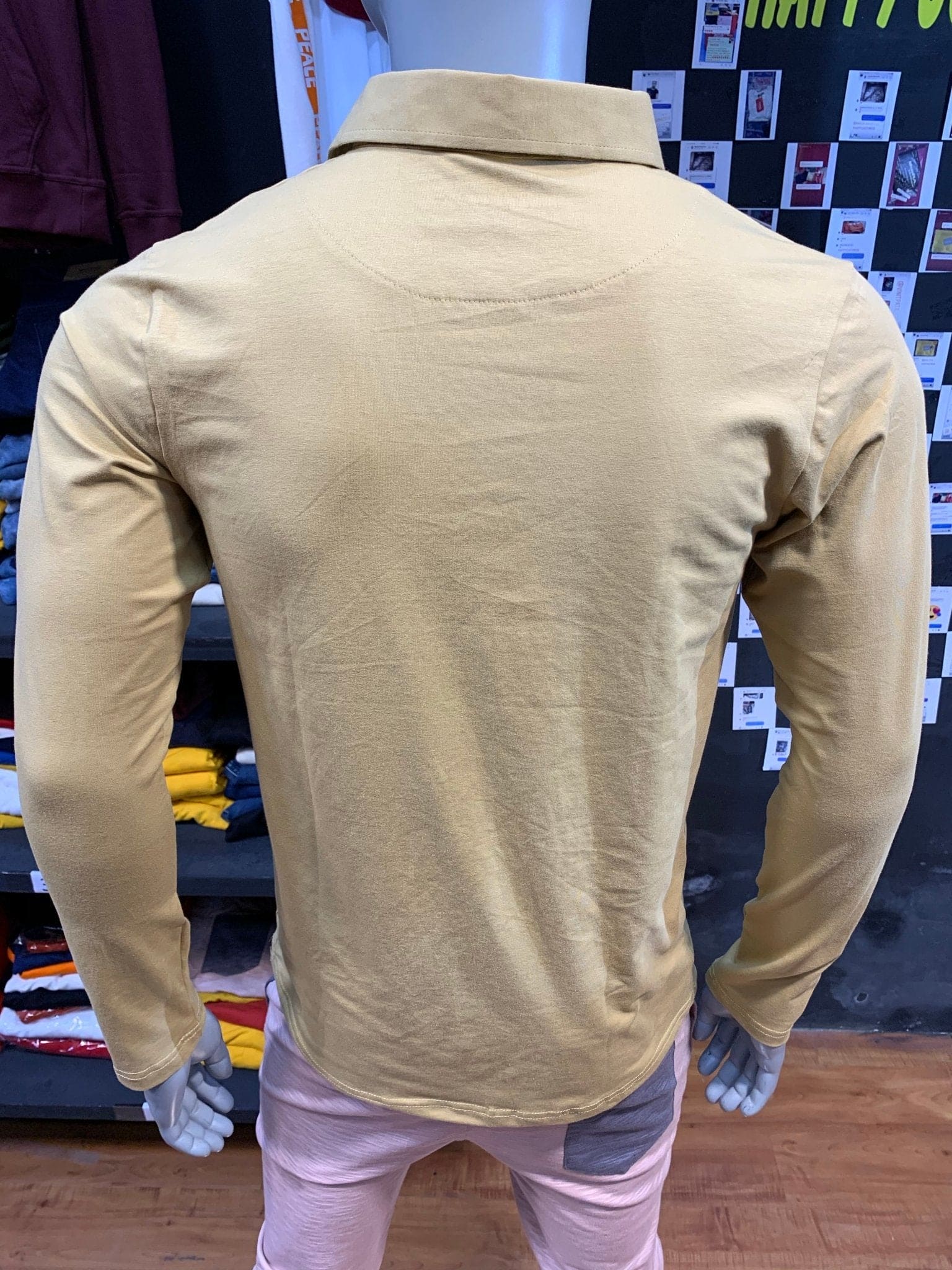 Beige Small Collar Tshirt F/s - likera Clothing Co