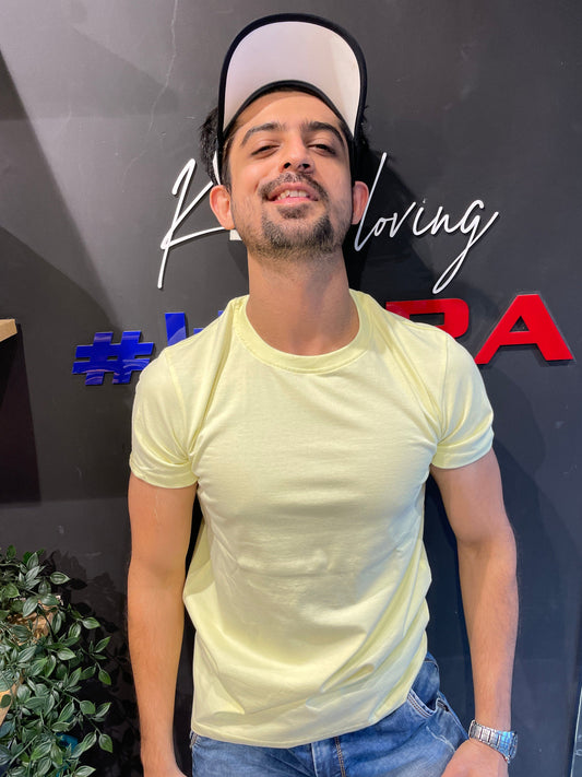 Light Lemon Basic Tshirt (Use discount code BASIC999 for three colours or above)