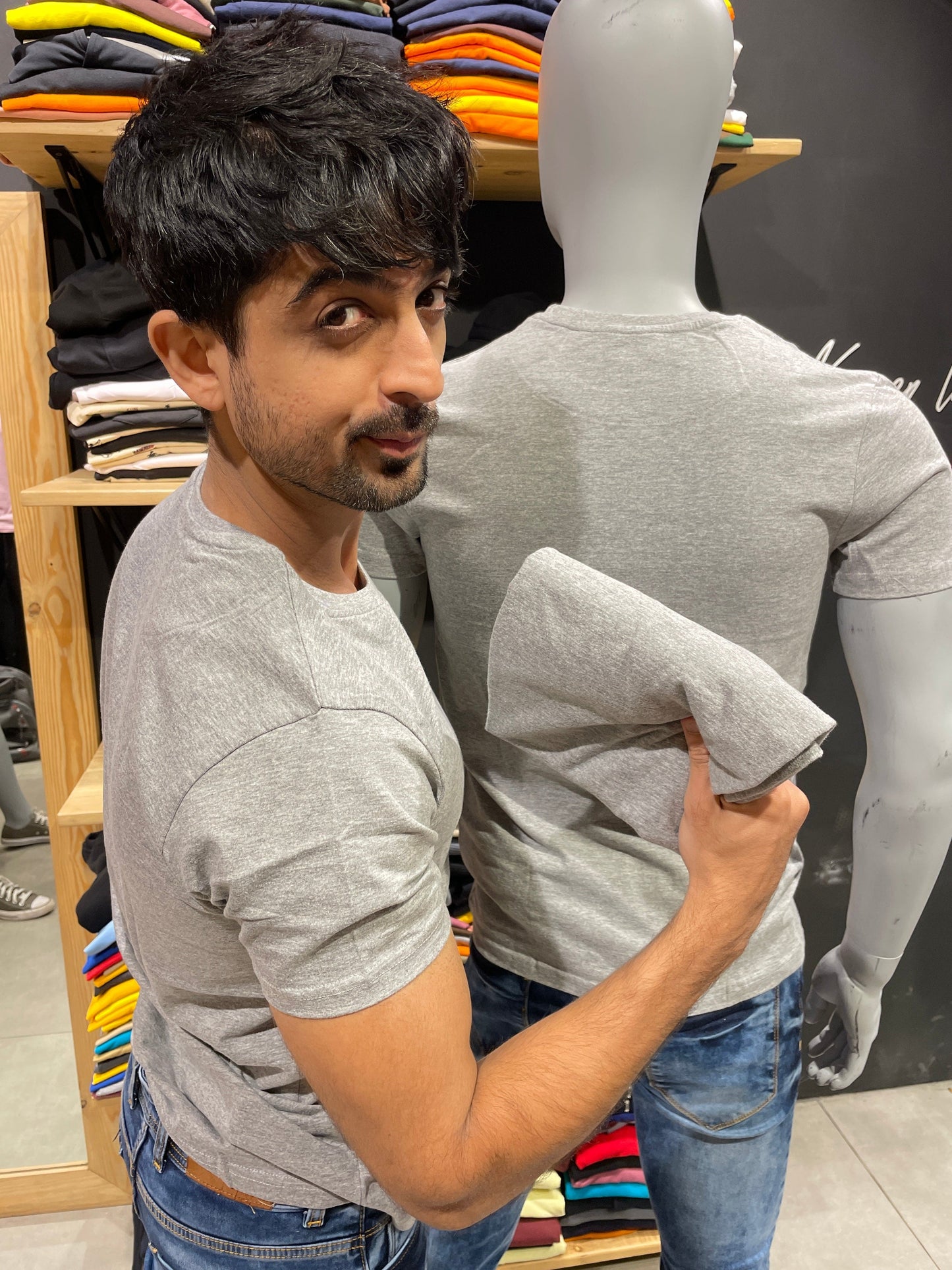 Grey Melange Basic Tshirt