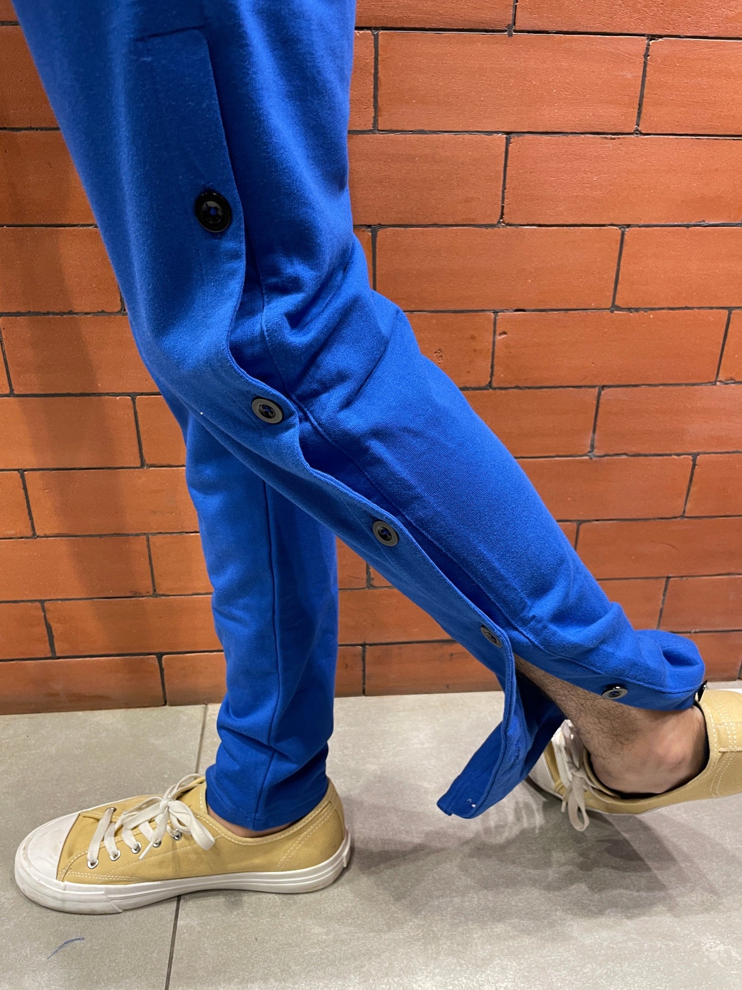 Royal Blue Trackpant with Side Buttons